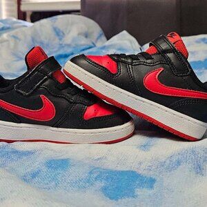 Nike Court Borough Low 2 TD “Bred” (Black/Red) Toddler Size 7C GREAT CONDITION!